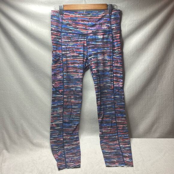 Lululemon Fast & Free 7/8 Tight II *Nulux 25" Hinshu Alpine White Multi Size 8 - Picture 1 of 12